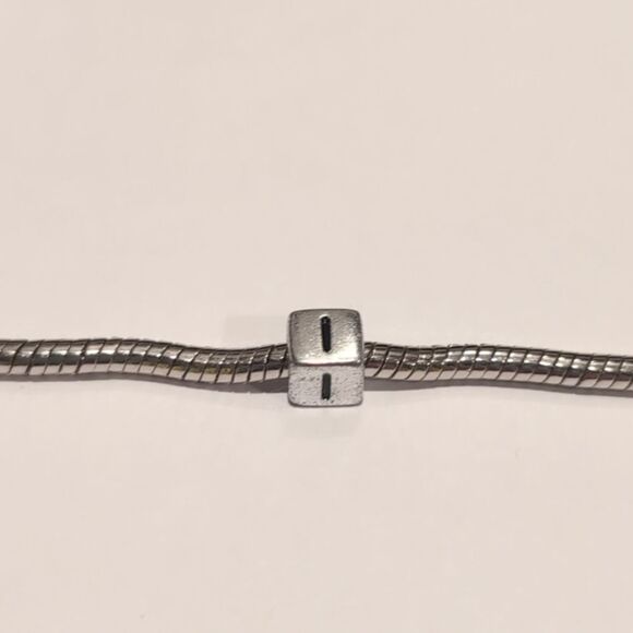 Silver I Spacer Charm for Pandora Style Bracelet - Picture 2 of 5